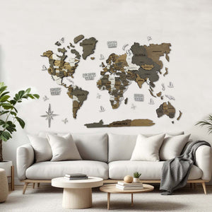 3D Wooden Multilayer world map color Miracle — buy | FACTURA