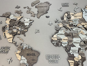 3D Wooden Multilayer world map color Memory — buy | FACTURA
