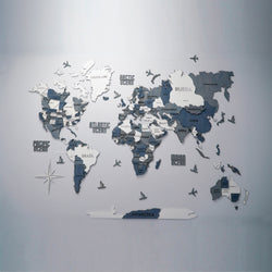3D Wooden Multilayer world map color Arctica — buy | FACTURA