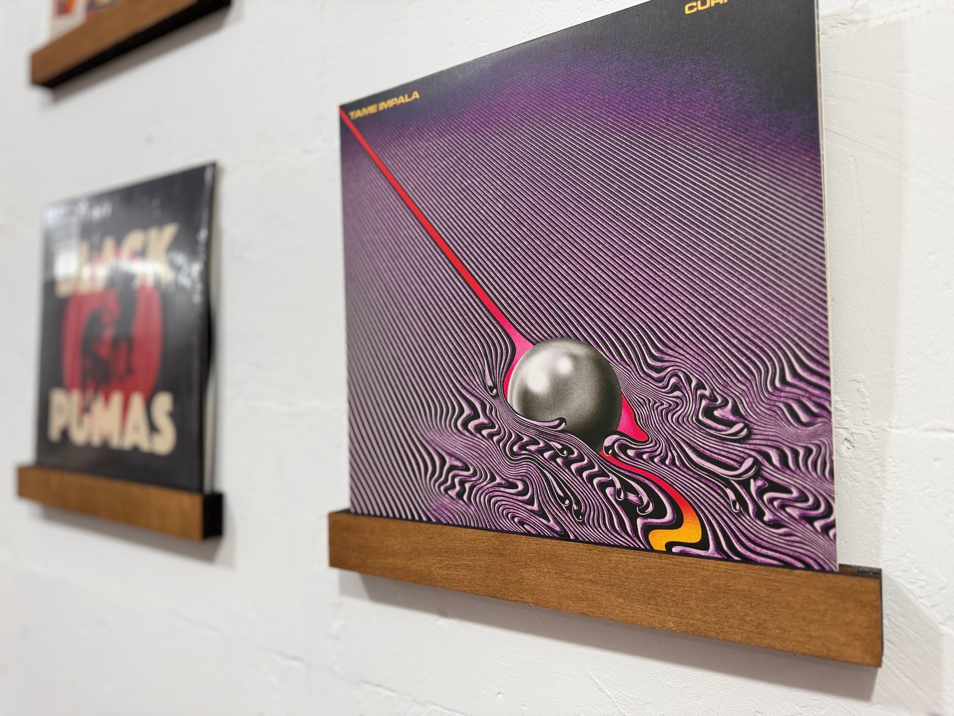 Wooden Vinyl Record Display Shelves Set 2