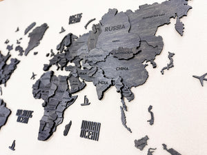 3D Wooden Multilayer world map color Dark — buy | FACTURA