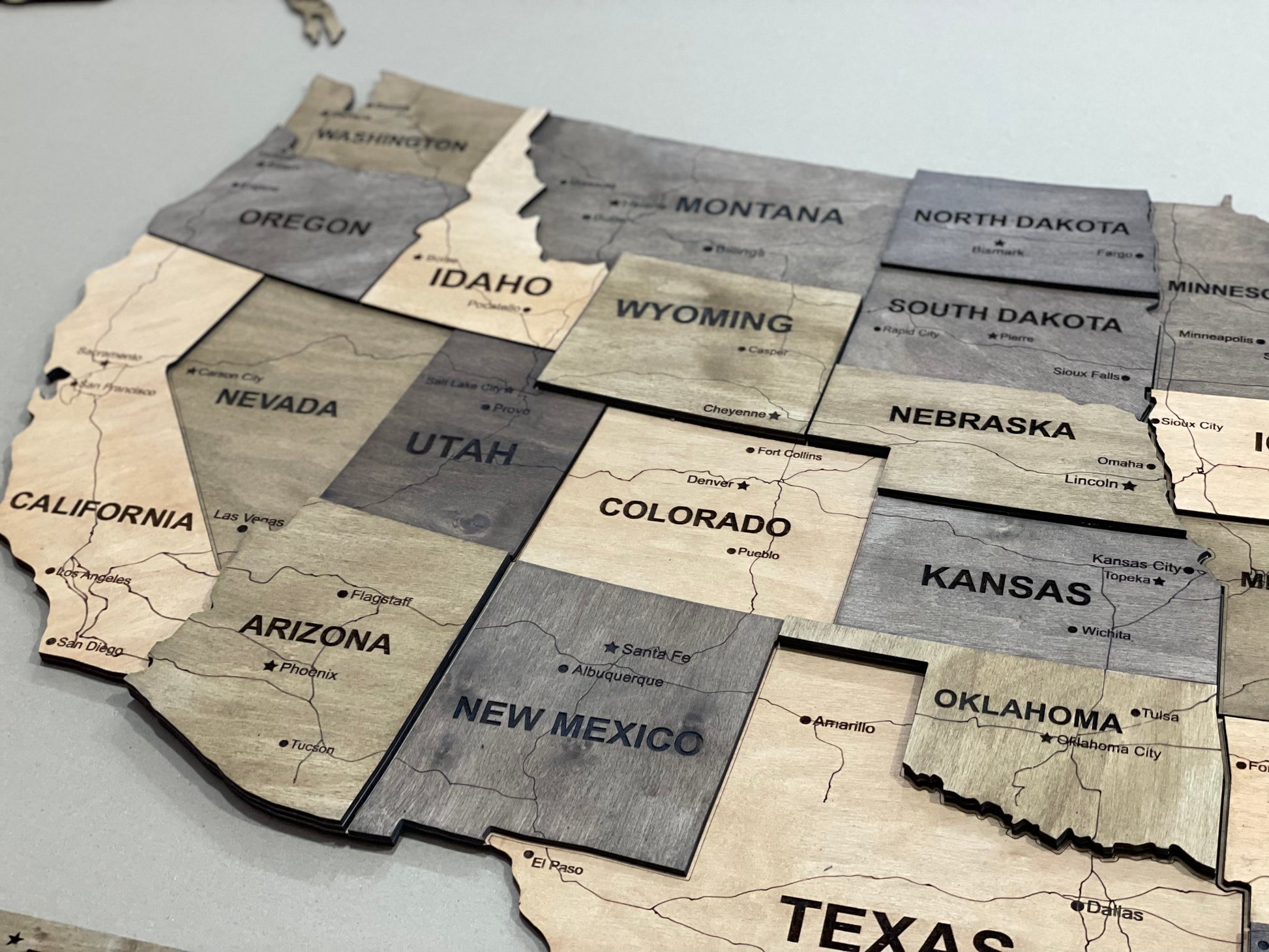 3D Wooden USA Map, color Elis