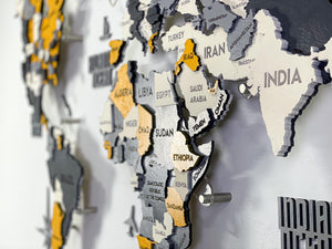 LED 3D Wooden Multilayer world map color Urban — buy | FACTURA