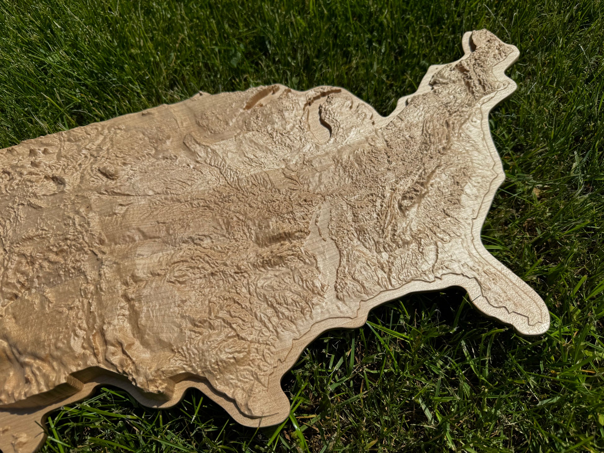 3D USA map color Natural, Wooden travel map, Topographic map, 3D Wooden Map, Relief Map