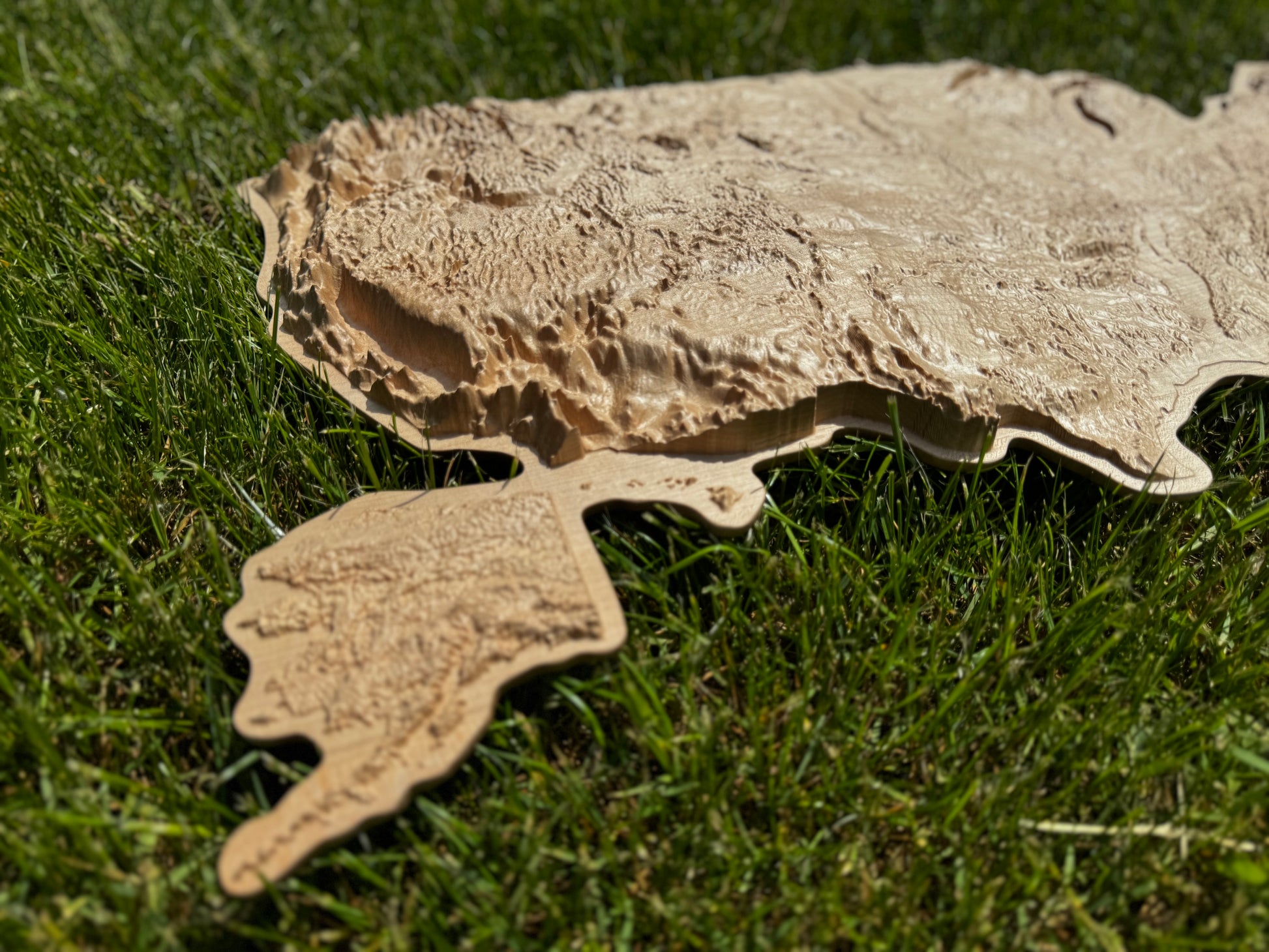 3D USA map color Natural, Wooden travel map, Topographic map, 3D Wooden Map, Relief Map