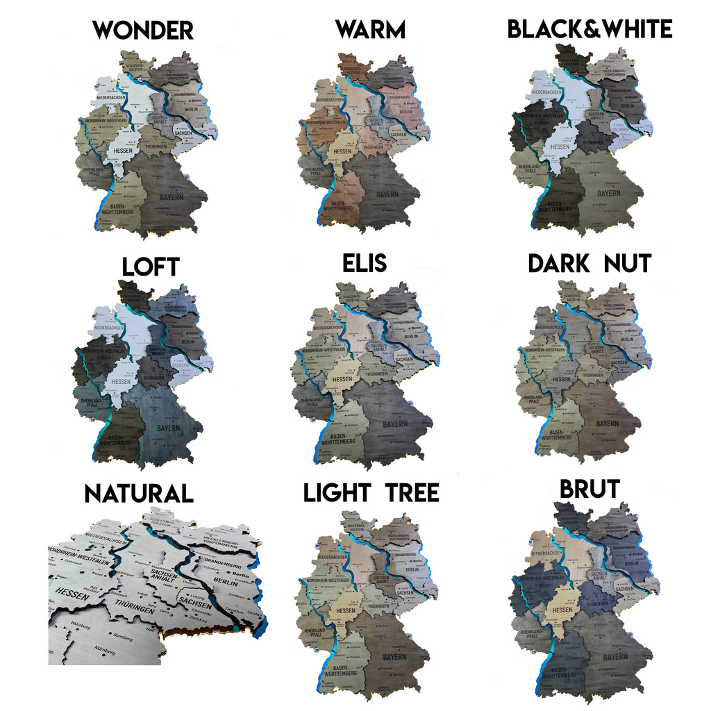 Germay Rivers Map of Germany with Rivers Natural Color – Factura