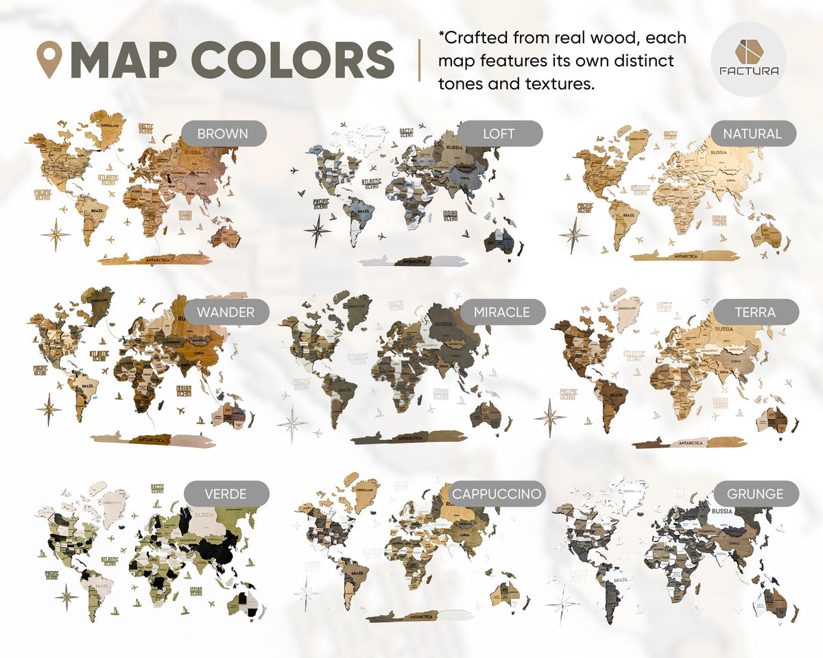 a map of the world with different colors