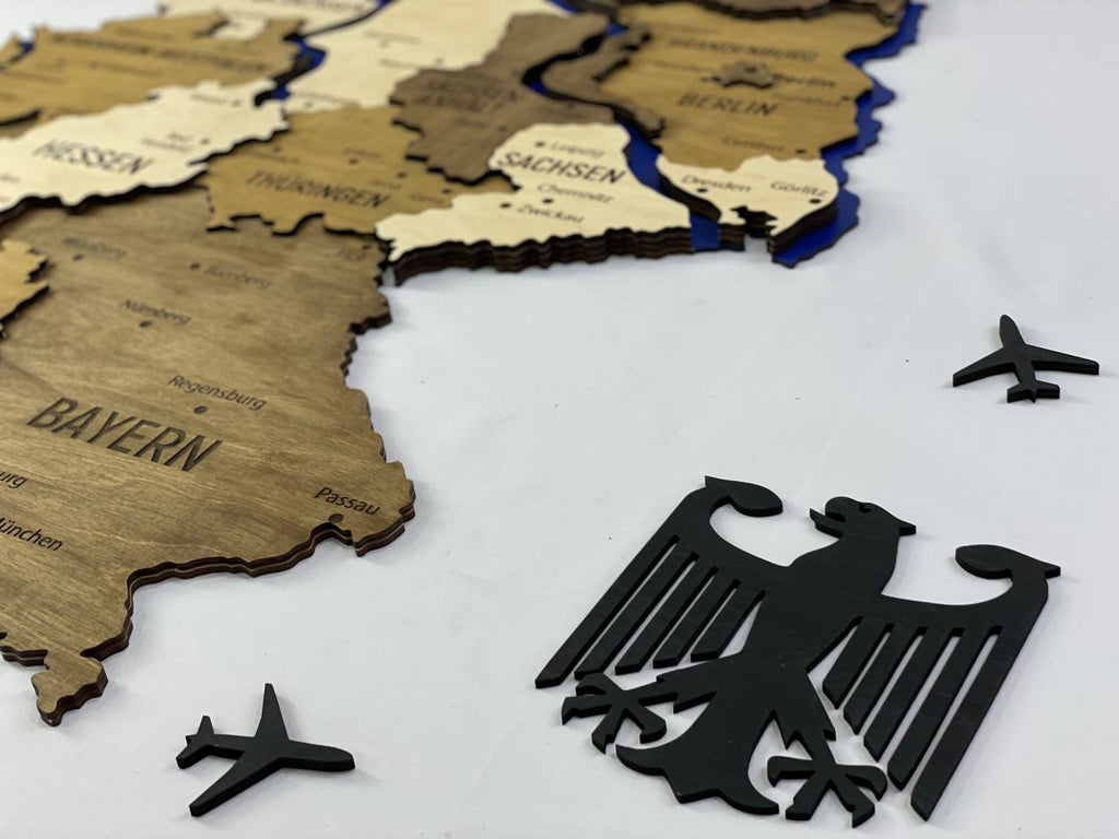 Map of Germany with Rivers Wonder Color