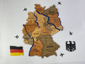 Map of Germany with Rivers Warm Color — buy | FACTURA