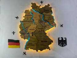Acrylic Map of Germany with Rivers Elis Color — buy | FACTURA