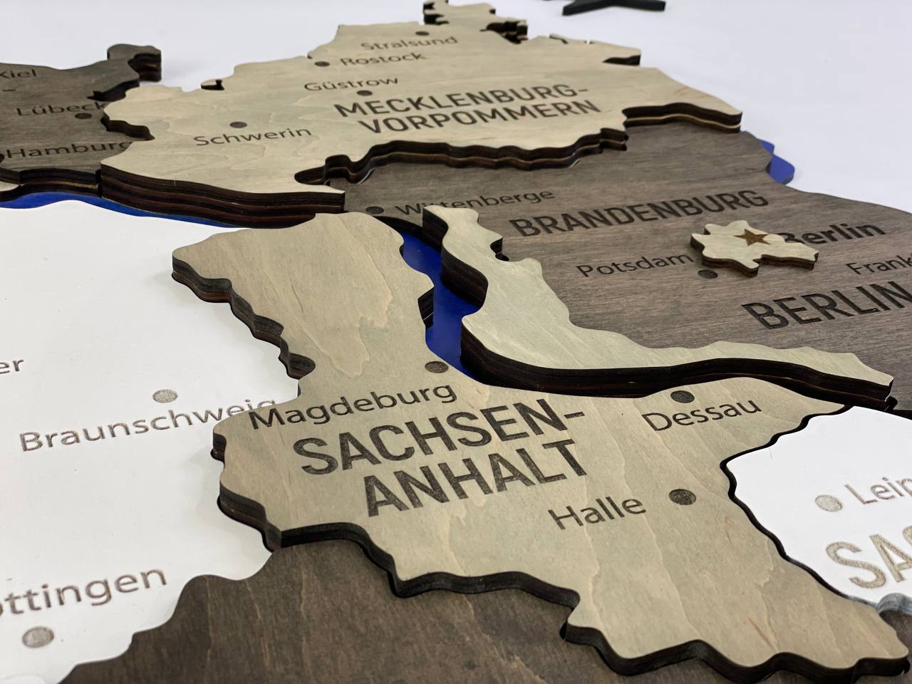 Map of Germany with Rivers Black&White Color