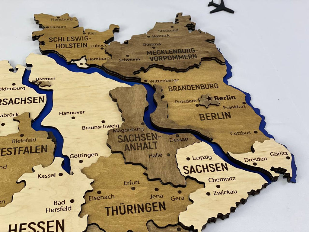 German Rivers Craft Map of Germany with Rivers Wonder Color – Factura