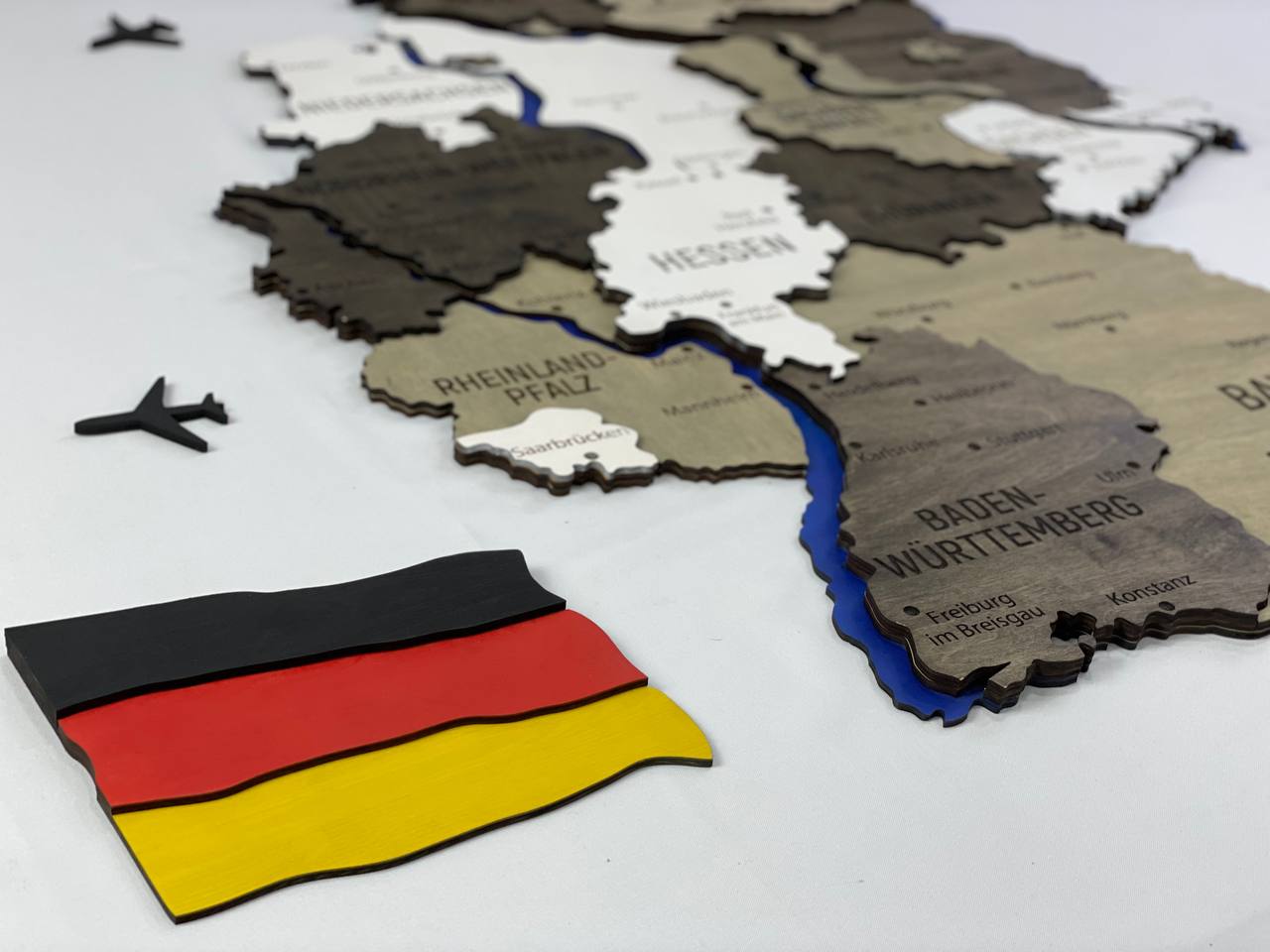 Map of Germany with Rivers Black&White Color