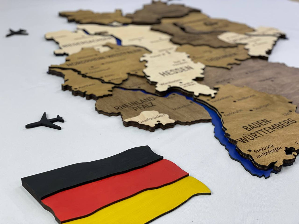 German Rivers Craft Map of Germany with Rivers Wonder Color – Factura