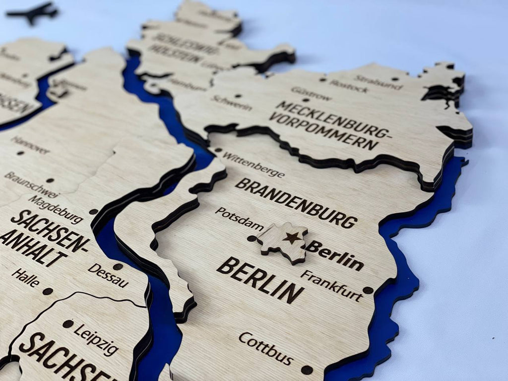 Map of Germany with Rivers Natural Color