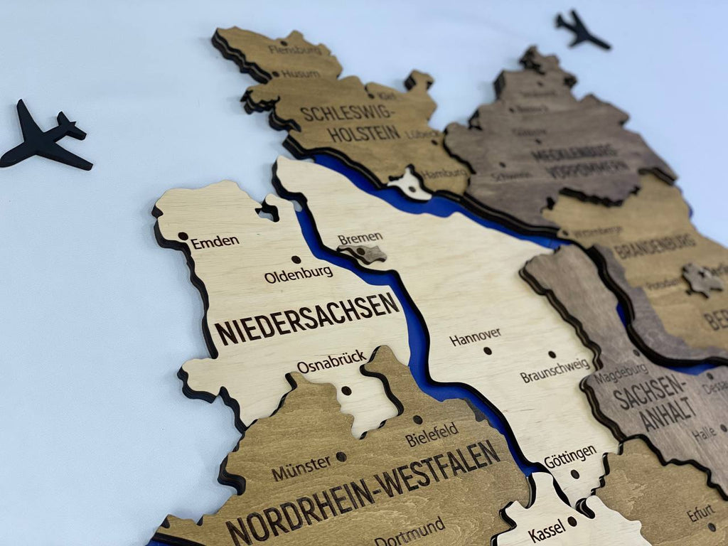 German Rivers Craft Map of Germany with Rivers Wonder Color – Factura
