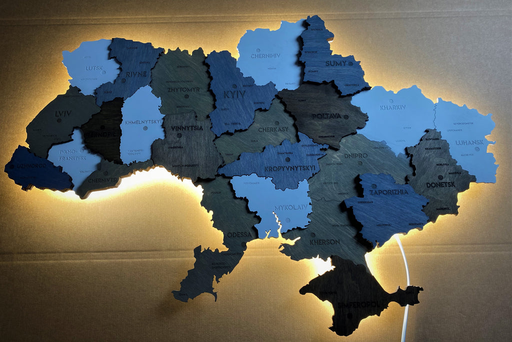Multilayer Ukraine LED map color Loft