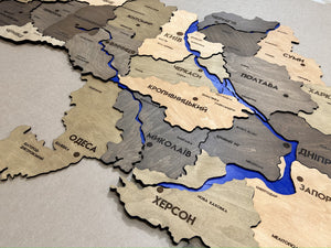 Ukraine 3D map with rivers color Elis — buy | FACTURA