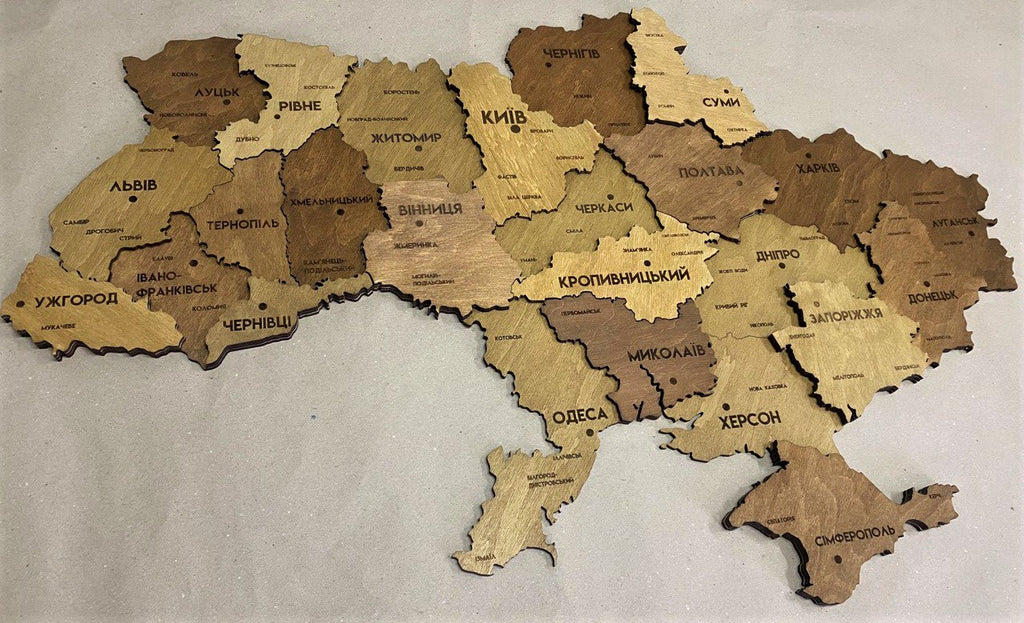 Ukraine 3D map palette Oak